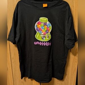 Black Tee with Colorful Gumball Design